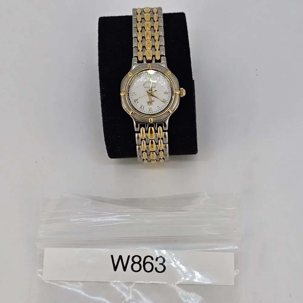 Beverly Hills Polo Club Watch Women 22MM White Dial Two Tone Band 6